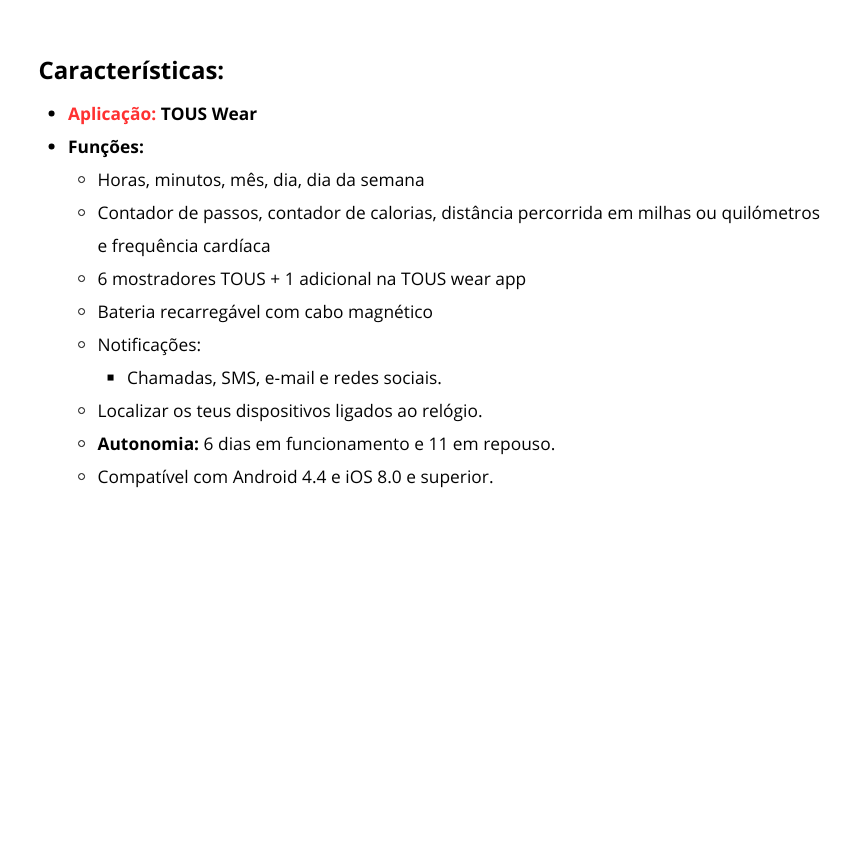 SMARTWATCH TOUS 'ROND CONNECT' CINZENTO '100350680'