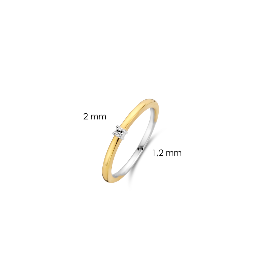 ANEL TI SENTO PRATA 925 DOURADO T.14 '12210ZY/54'