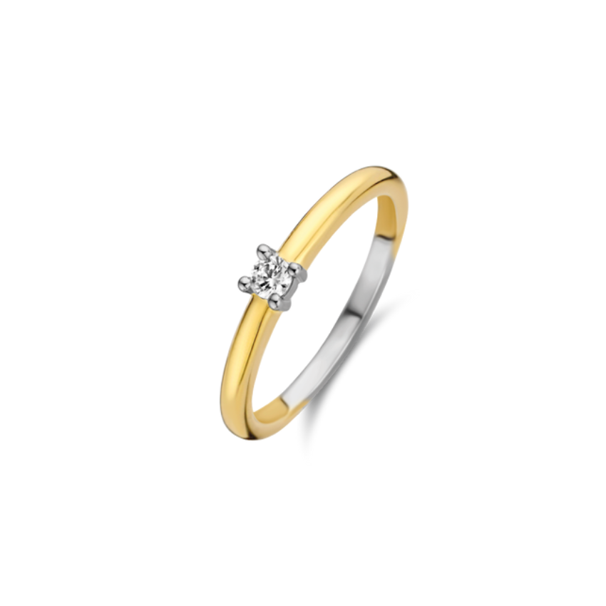 ANEL TI SENTO PRATA 925 DOURADO T.14 '12211ZY/56'