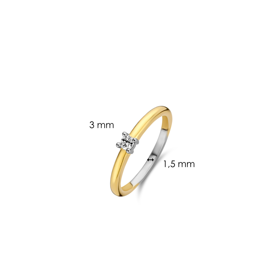ANEL TI SENTO PRATA 925 DOURADO T.14 '12211ZY/56'