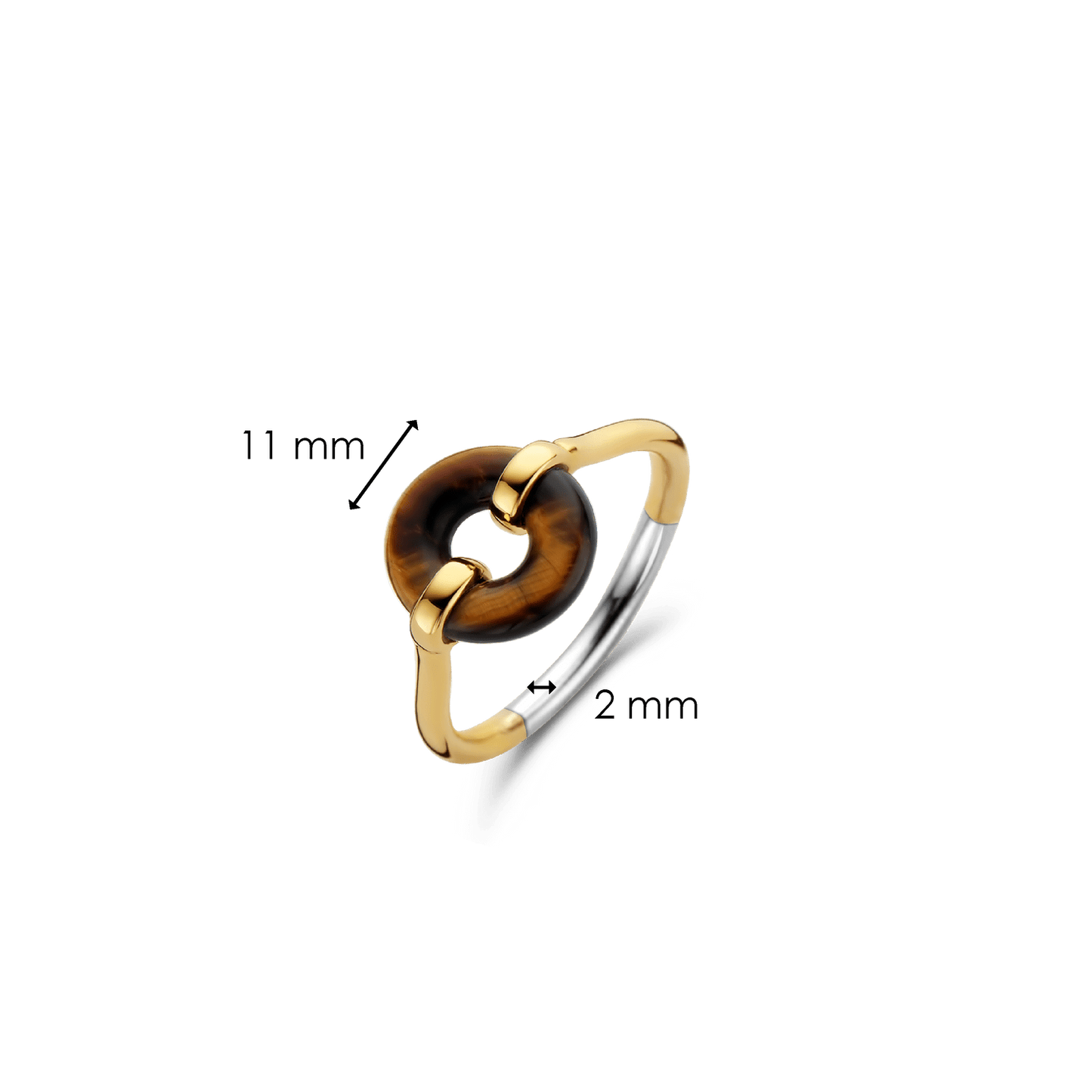 ANEL TI SENTO PRATA 925 DOURADO T.12 '12237TE/52'