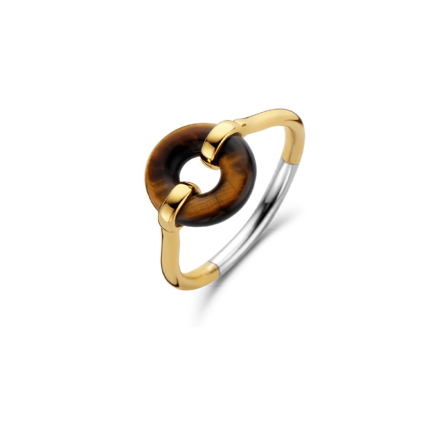 ANEL TI SENTO PRATA 925 DOURADO T.12 '12237TE/52'