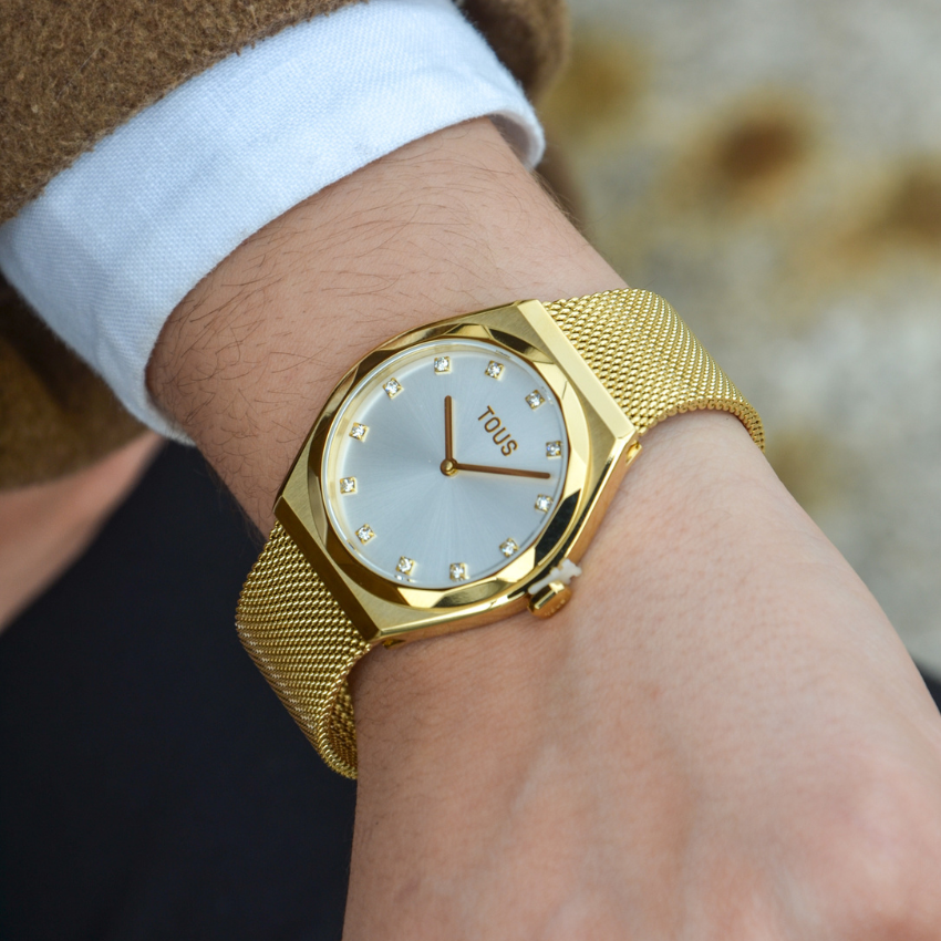 RELÓGIO TOUS 'KARAT ROUND MESH' DOURADO '3000139800'