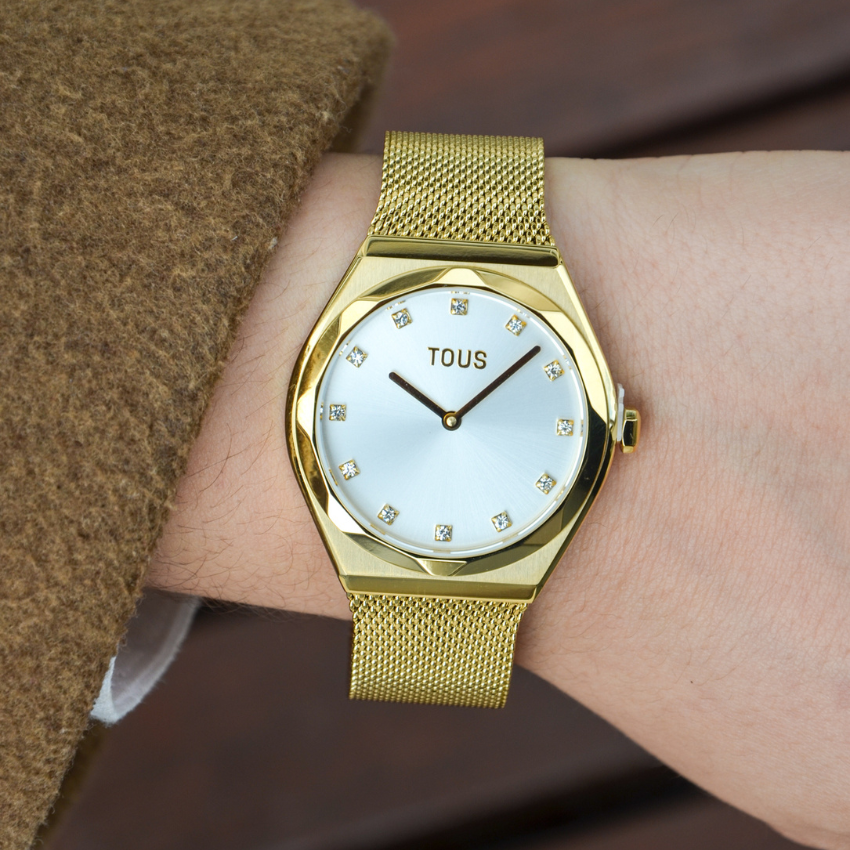 RELÓGIO TOUS 'KARAT ROUND MESH' DOURADO '3000139800'
