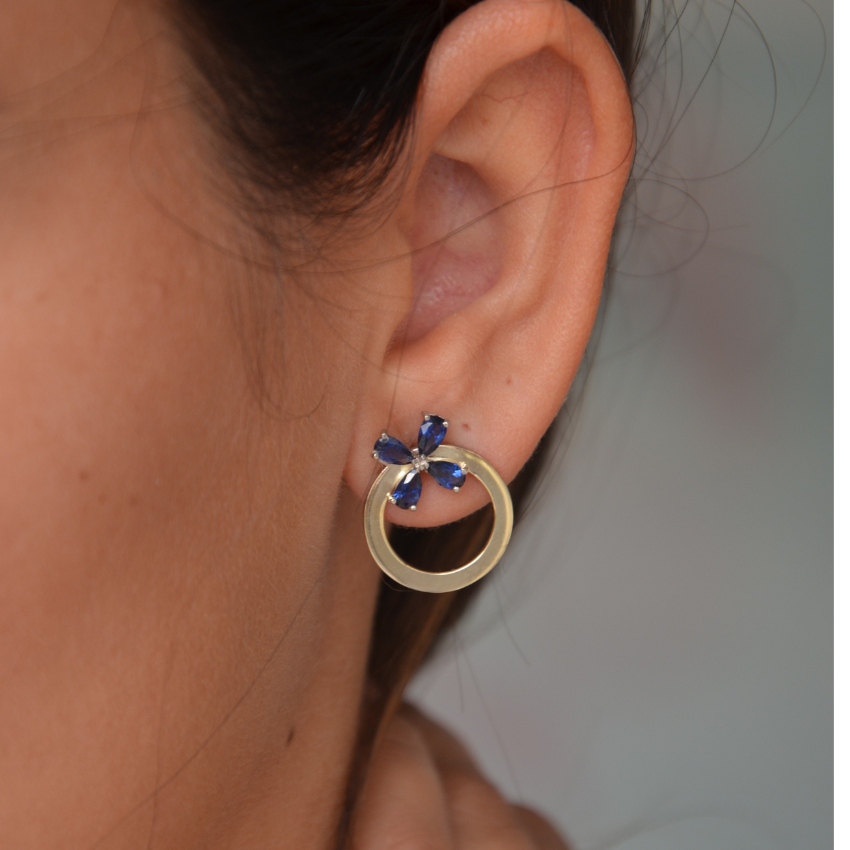 BRINCOS FRANCO VIEIRA 'PARADISE' PRATA E OURO 'A6051927K'