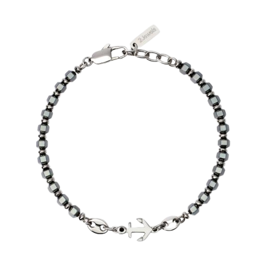 PULSEIRA 2JEWELS 'NAVY' AÇO PRATEADO E PEDRAS '232644'