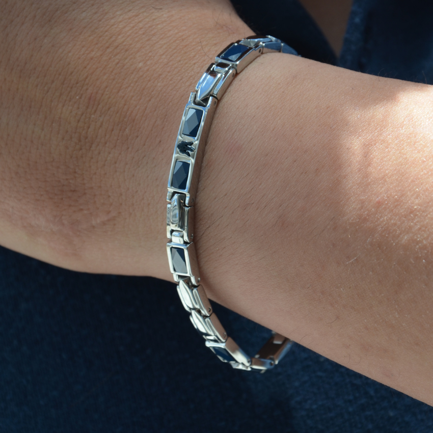 PULSEIRA MASERATI 'CERAMIC' AÇO PRATEADO 'JM224ATZ39'