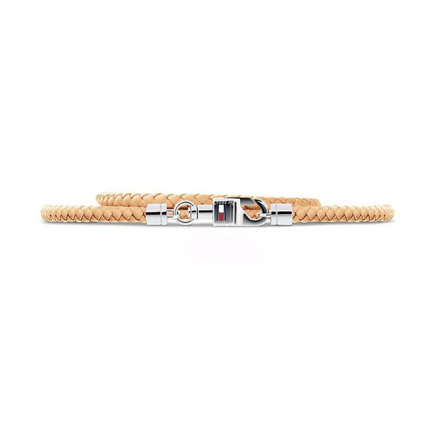 PULSEIRA TOMMY HILFIGER AÇO E PELE BEGE '2701065'