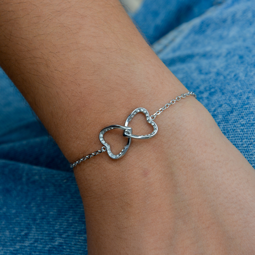 PULSEIRA GUESS 'MON AMOUR' AÇO PRATEADO 'JUBB04618JWRHS'