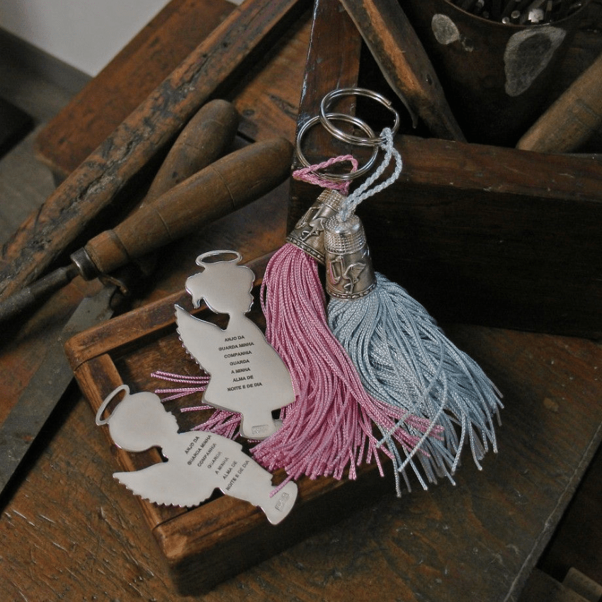 MEDALHA ANJO MENINA PRATA 925 TOPÁZIO '34-82020'