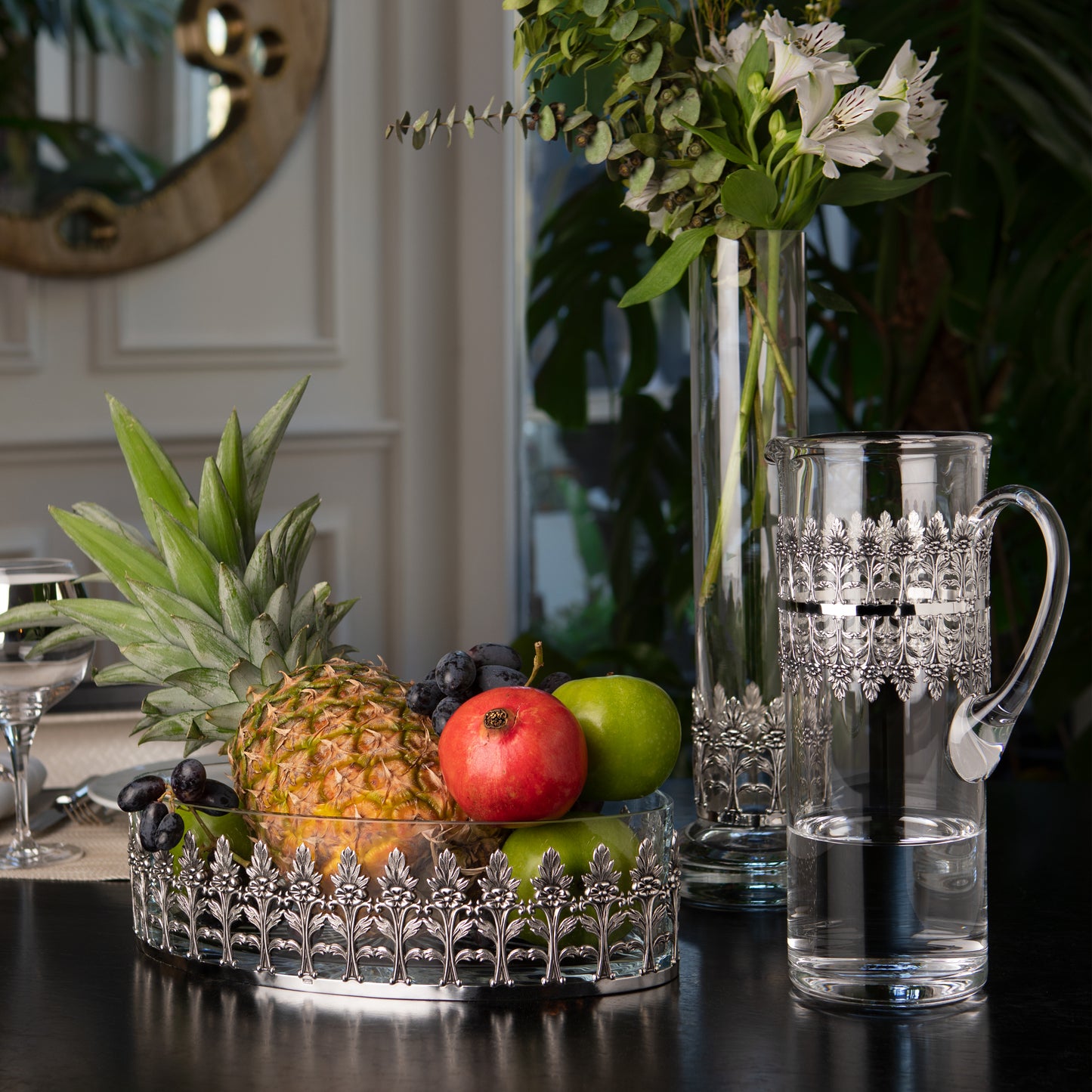 CENTRO DE MESA VIDRO TOPÁZIO 'HORTUS' '74-07298'