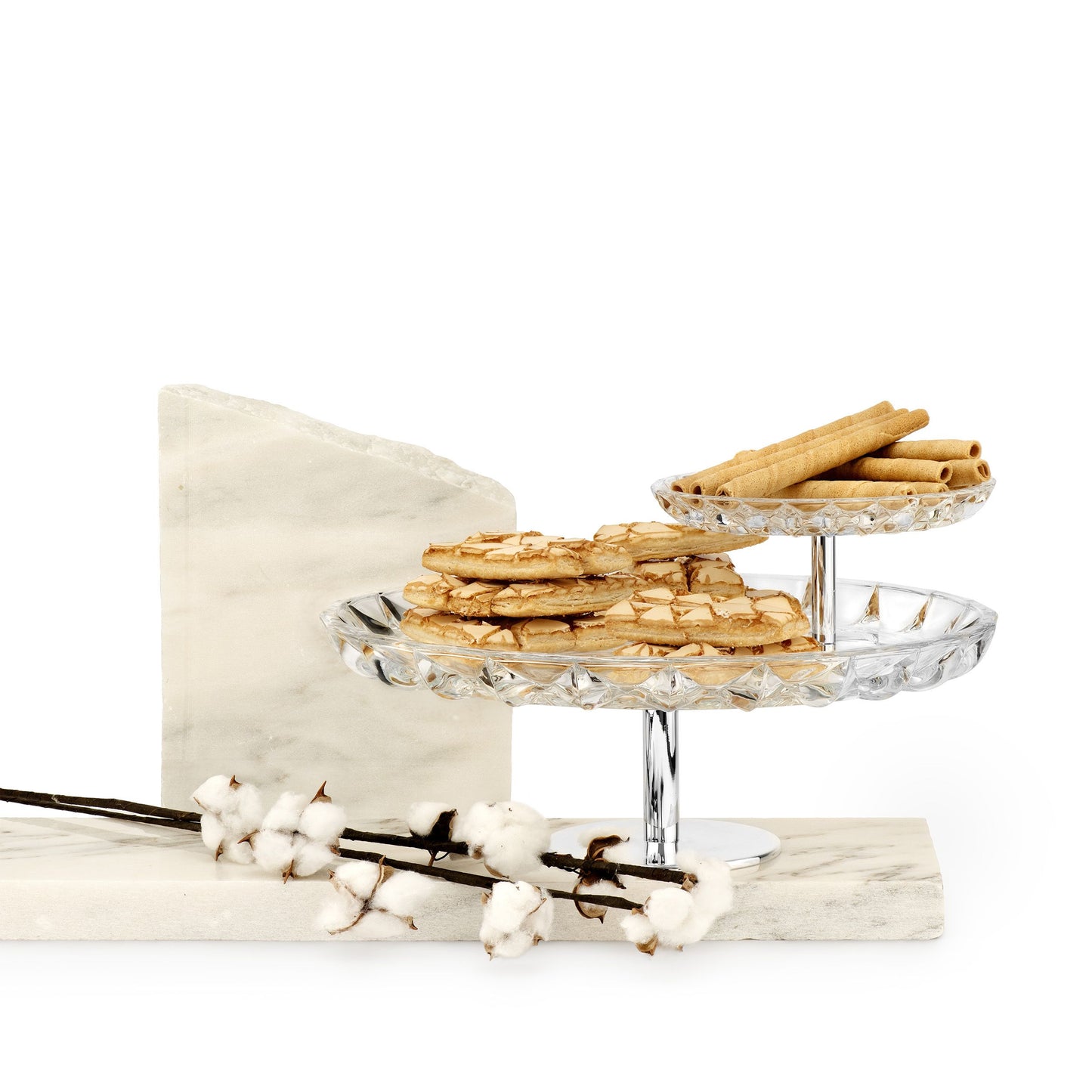 PRATO DE BOLO DE VIDRO TOPÁZIO 'CALEIDOSCÓPIO' GRANDE '74-07435'