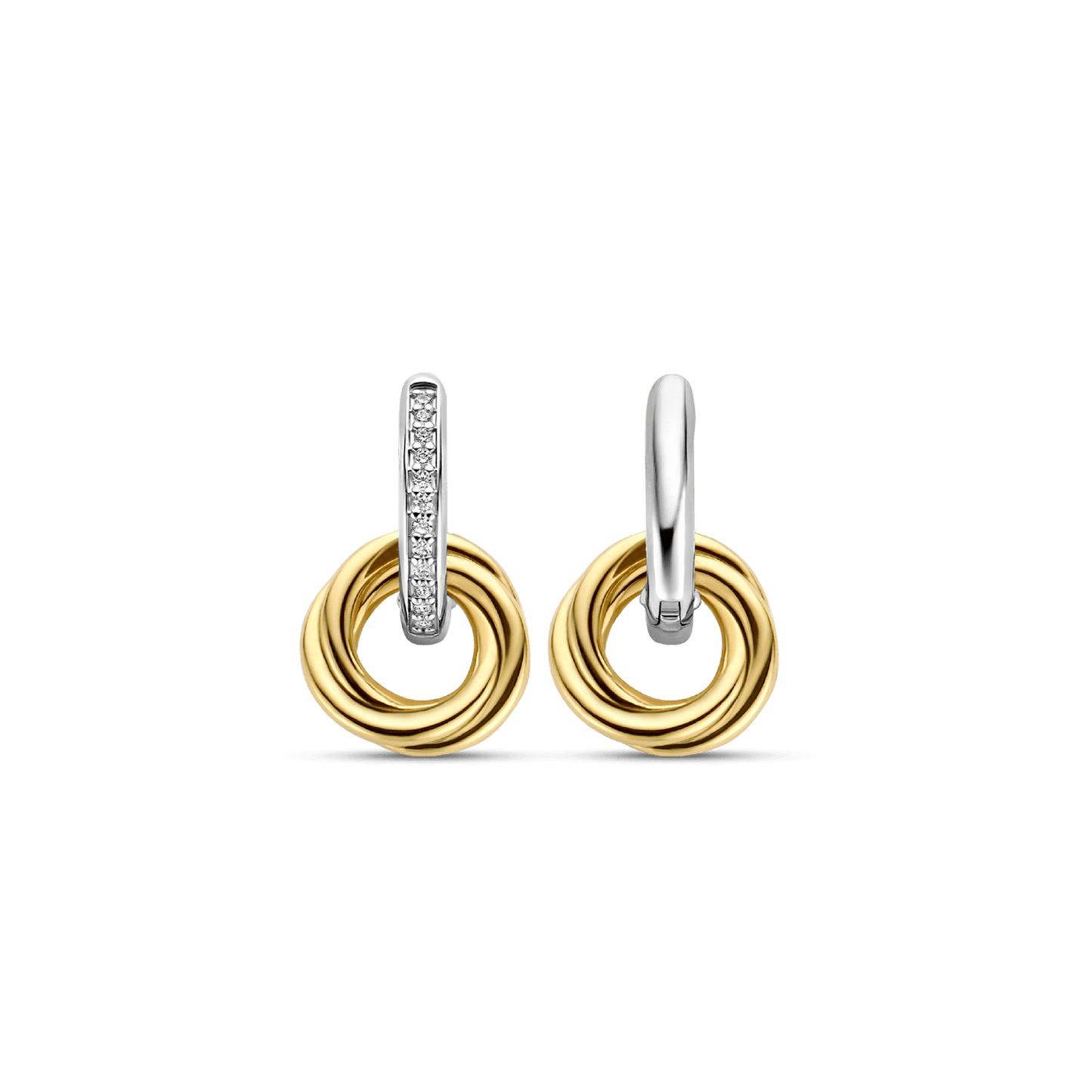 BRINCOS TI SENTO PRATA 925 BICOLOR '7857ZY'