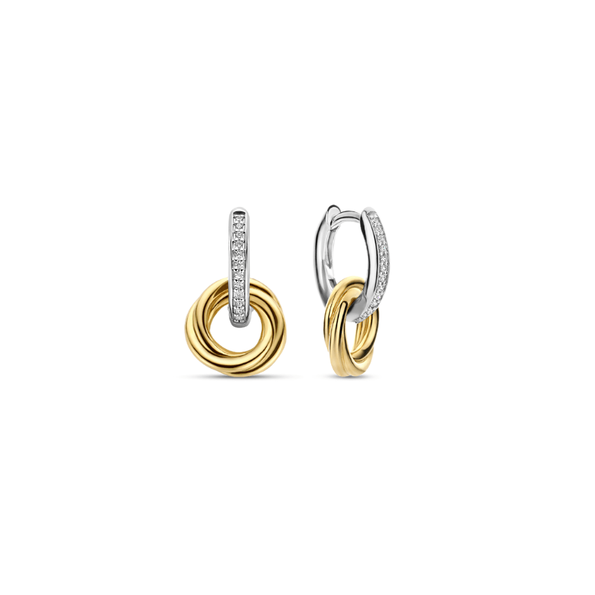 BRINCOS TI SENTO PRATA 925 BICOLOR '7857ZY'
