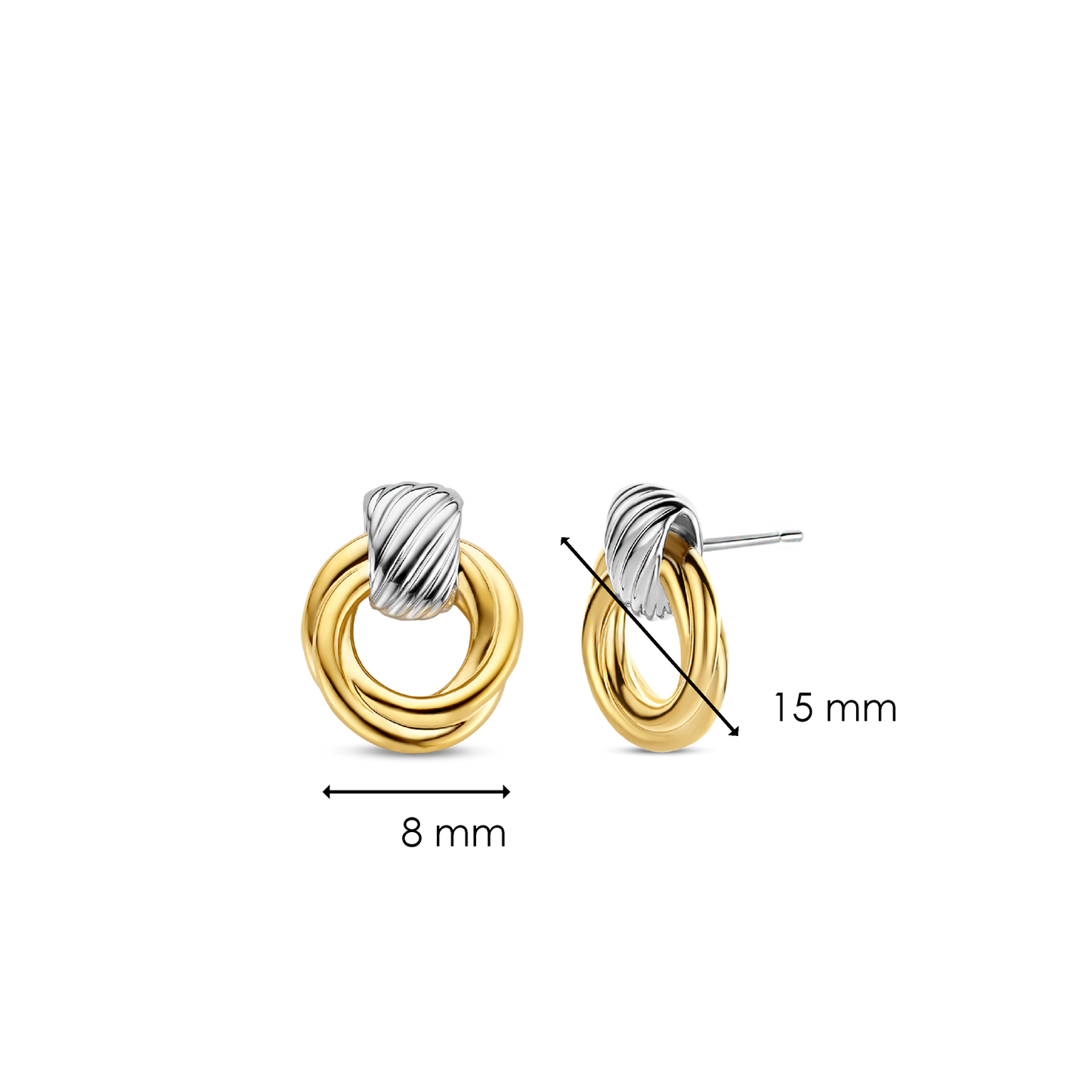 BRINCOS TI SENTO PRATA 925 BICOLOR '7858SY'