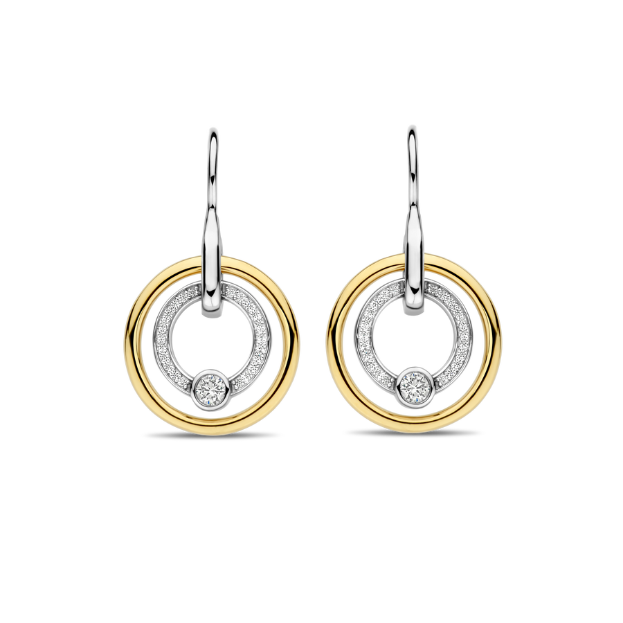 BRINCOS TI SENTO PRATA 925 BICOLOR '7978ZY'