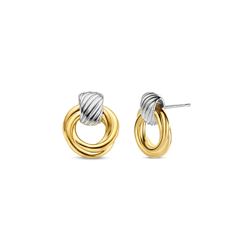 BRINCOS TI SENTO PRATA 925 BICOLOR '7858SY'