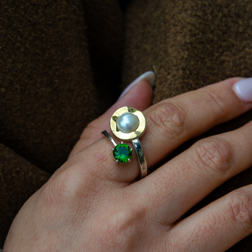 ANEL FRANCO VIEIRA PRATA E OURO TAM.19 'A20101627K'