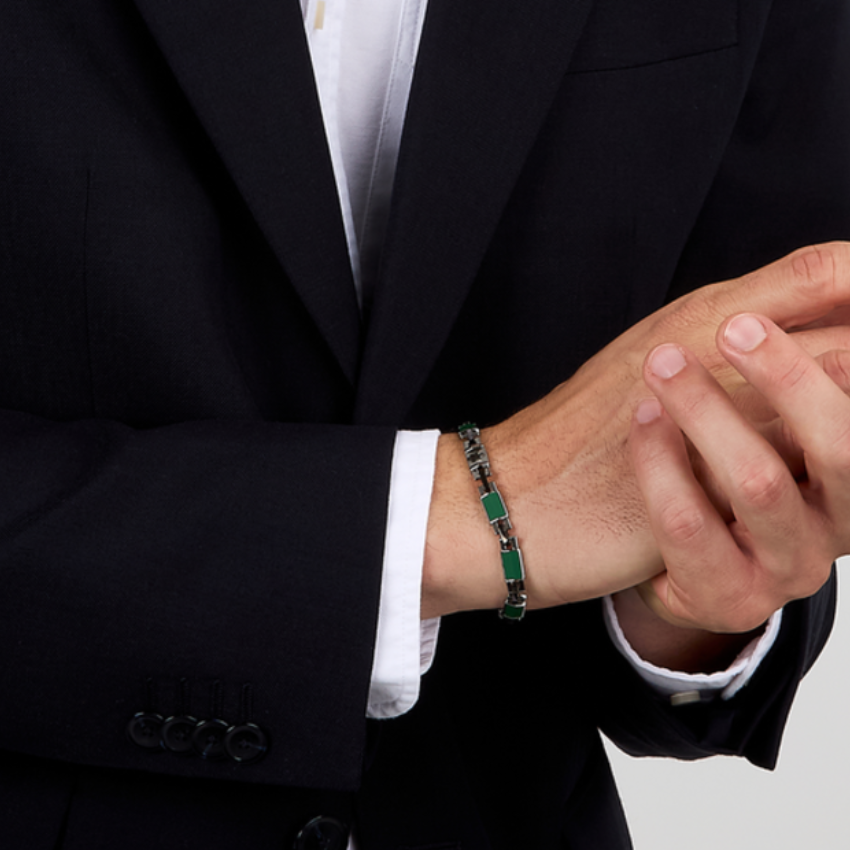 PULSEIRA MASERATI 'CERAMIC' AÇO E CERÂMICA 'JM425ATZ68'