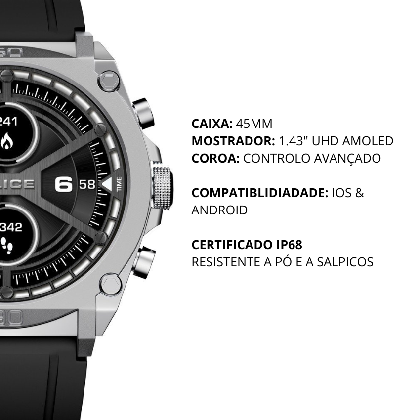 SMARTWATCH POLICE MY.AVATAR CINZENTO 'PEIUN0000101'