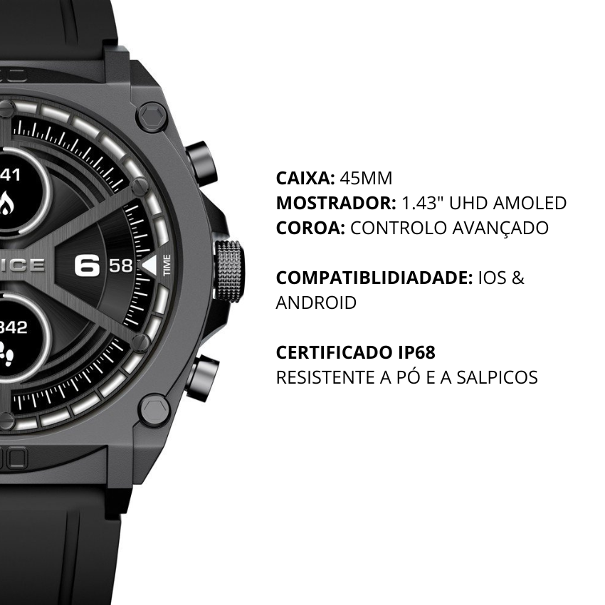 SMARTWATCH POLICE MY.AVATAR PRETO 'PEIUN0000102'