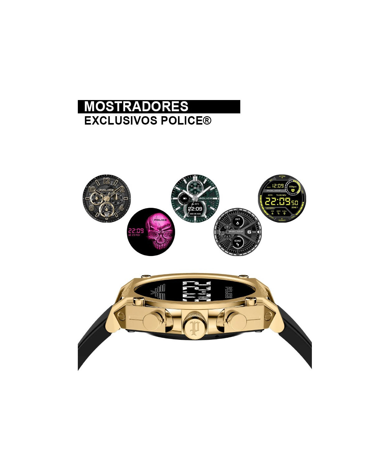 SMARTWATCH POLICE MY.AVATAR DOURADO 'PEIUN0000105'