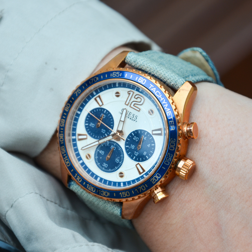 RELÓGIO GUESS 'FLEET' AZUL 'W0970G3'