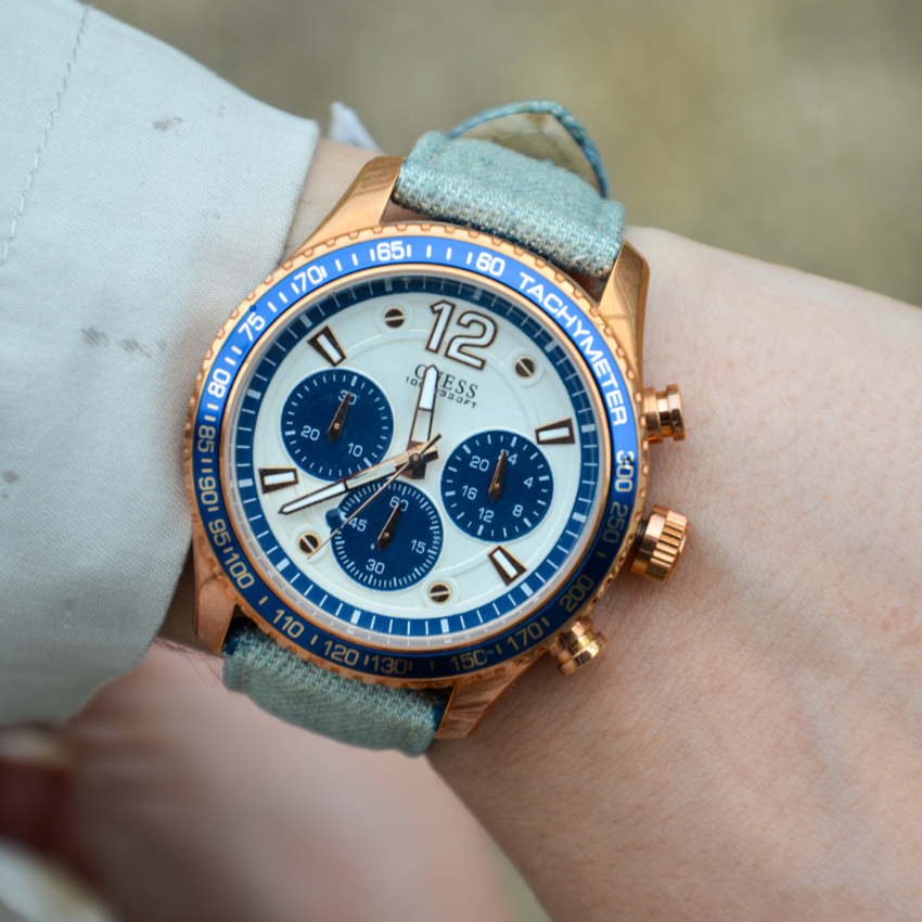 RELÓGIO GUESS 'FLEET' AZUL 'W0970G3'
