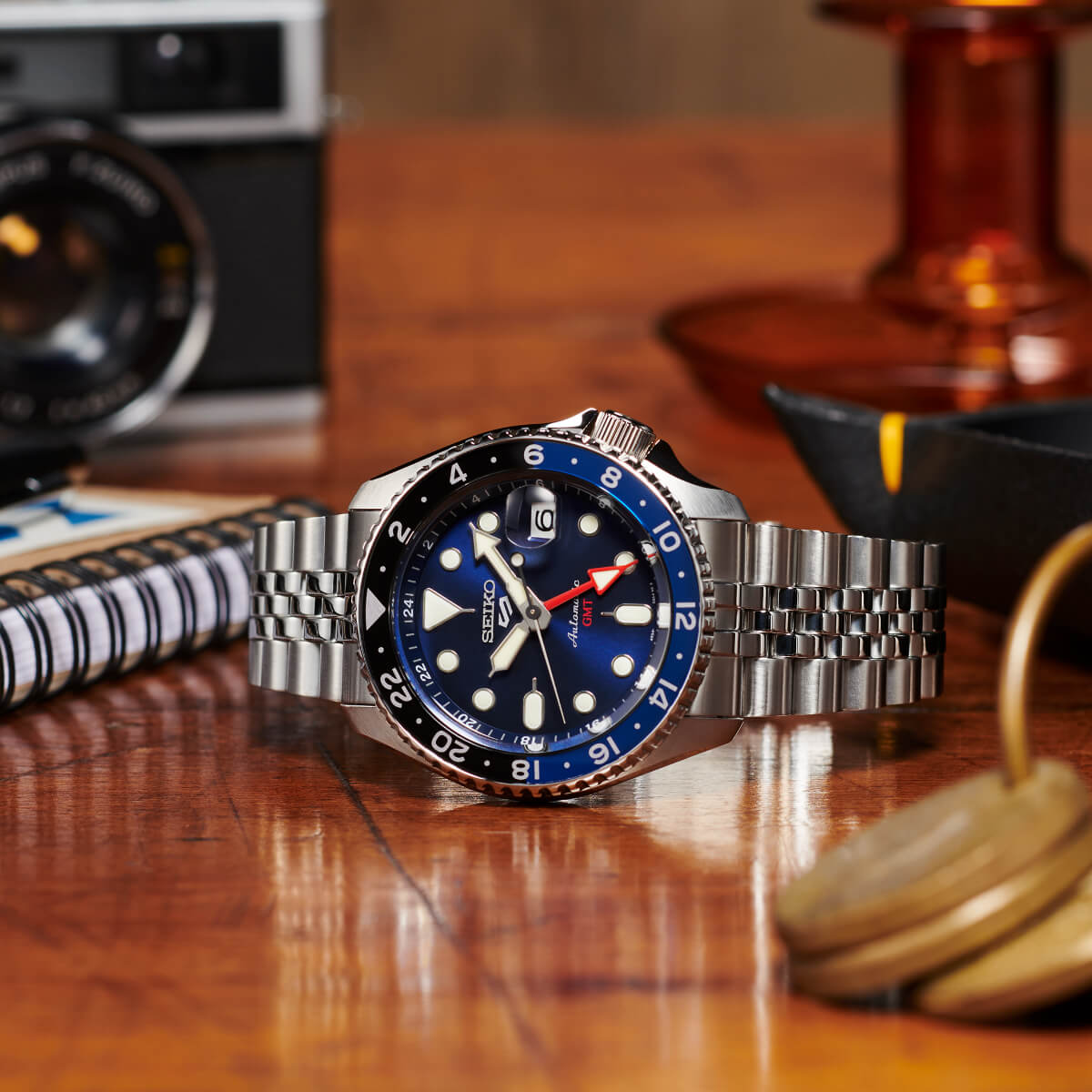 RELÓGIO SEIKO 5 SPORTS 'SPORTS' SKX GMT PRATEADO 'SSK003K1'