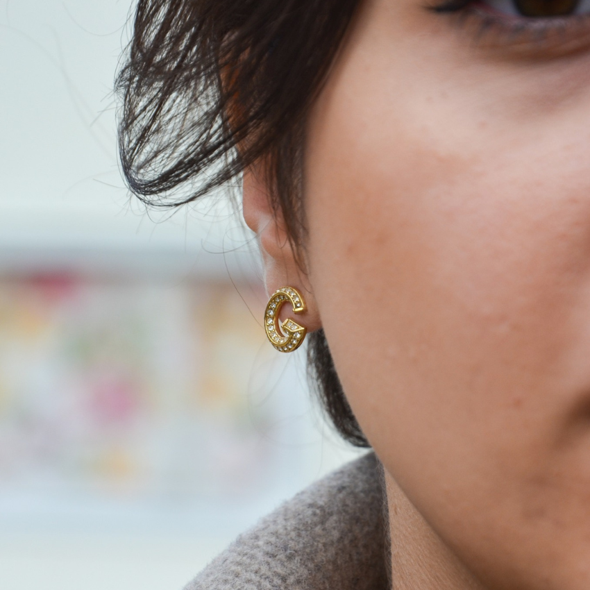 BRINCOS GUESS 'G CRYSTAL' AÇO DOURADO 'JUBE05443JWYGT-U'