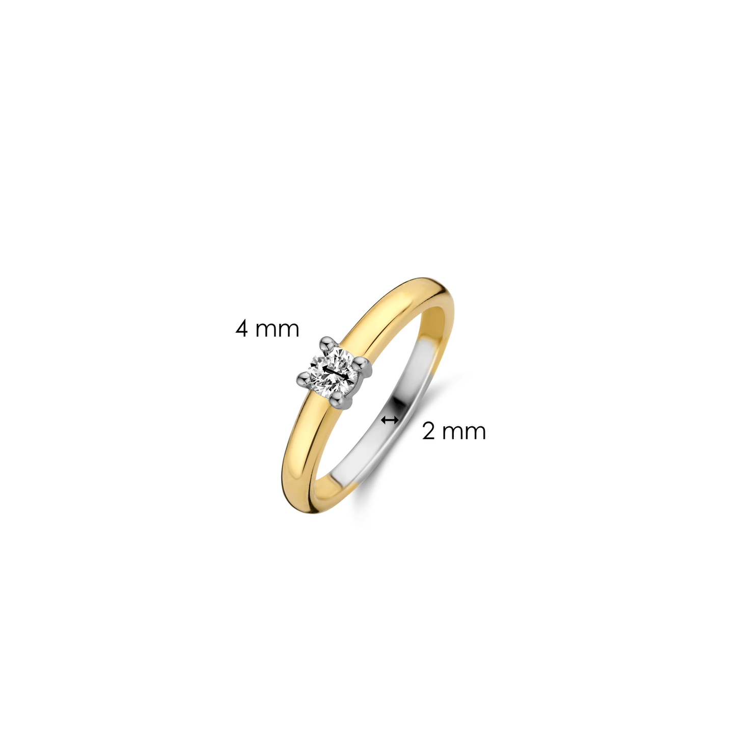 ANEL TI SENTO PRATA 925 DOURADO T.16 '12212ZY/56'