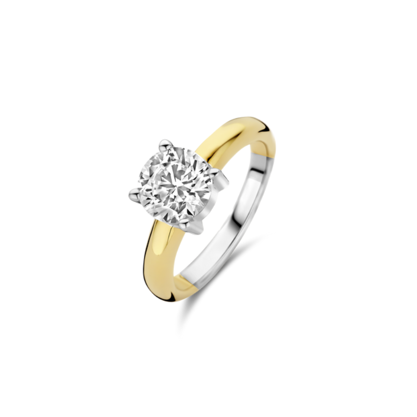 ANEL TI SENTO PRATA 925 DOURADO T.16 '1464ZY/56'