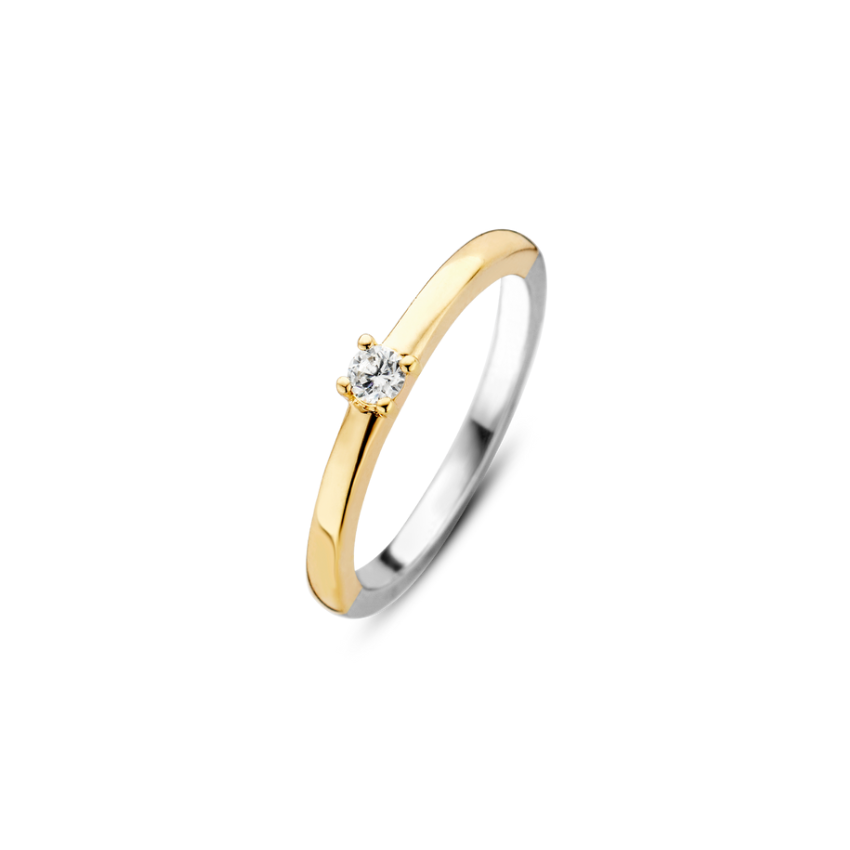 ANEL TI SENTO PRATA 925 DOURADO T.14 '1871ZY/54'