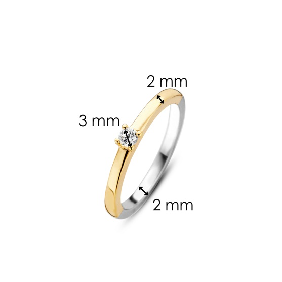 ANEL TI SENTO PRATA 925 DOURADO T.14 '1871ZY/54'