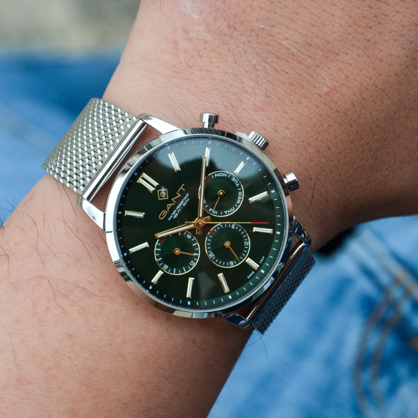 RELÓGIO GANT 'EAST HILL DAY-DATE' PRATEADO 'G191010'
