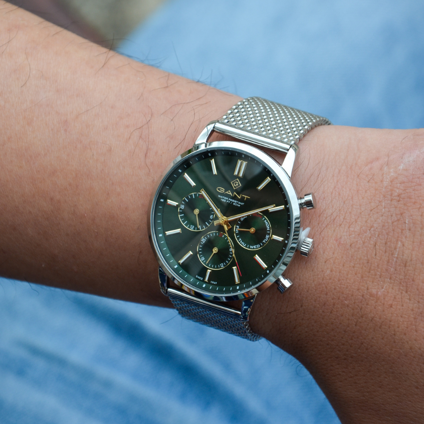 RELÓGIO GANT 'EAST HILL DAY-DATE' PRATEADO 'G191010'