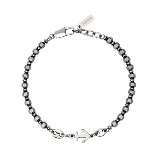 PULSEIRA 2JEWELS 'NAVY' AÇO PRATEADO E PEDRAS '232644'