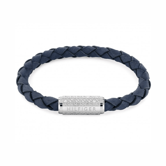 PULSEIRA TOMMY HILFIGER MAGNÉTICA AÇO E PELE AZUL '2790480'