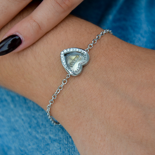 PULSEIRA GUESS 'MON AMOUR' AÇO PRATEADO 'JUBB04607JWRHS'