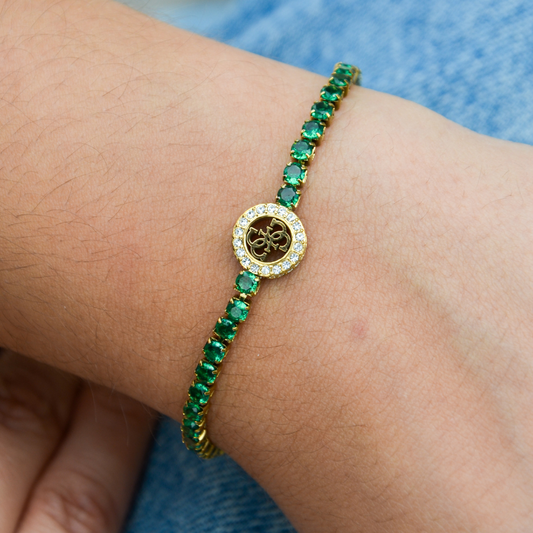 PULSEIRA GUESS 'PARADISE' AÇO DOURADO 'JUBB05142JWYGGNS'