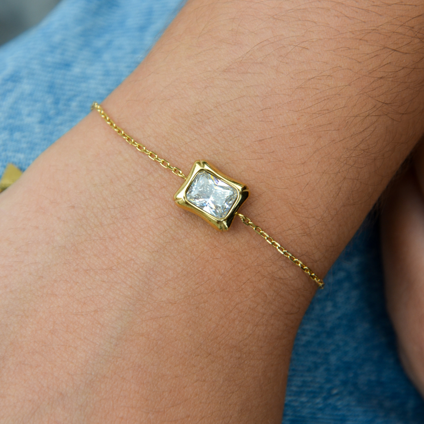PULSEIRA GUESS 'BAMBOO' AÇO DOURADO 'JUBB05171JWYGS'