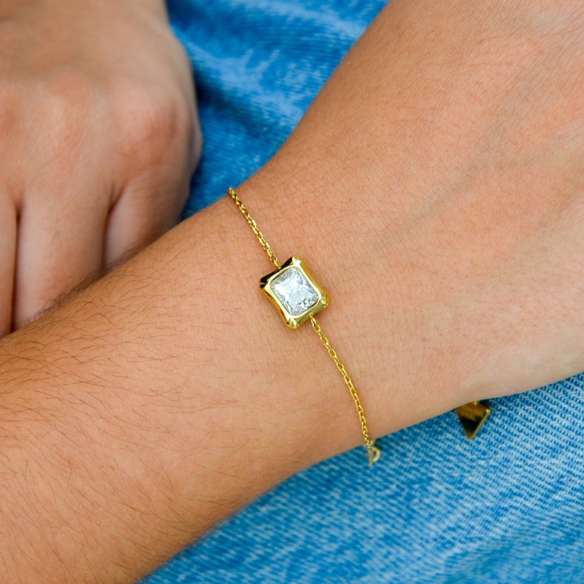 PULSEIRA GUESS 'BAMBOO' AÇO DOURADO 'JUBB05171JWYGS'