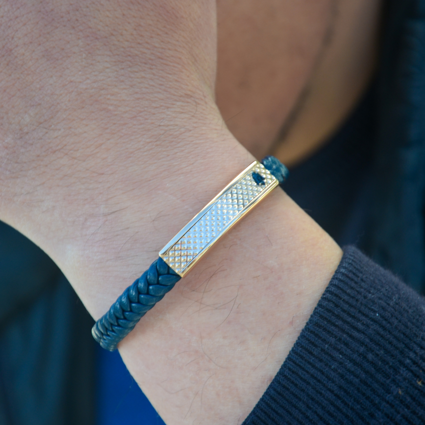 PULSEIRA MASERATI 'LEATHER' AÇO E PELE 'JM525AVE35'