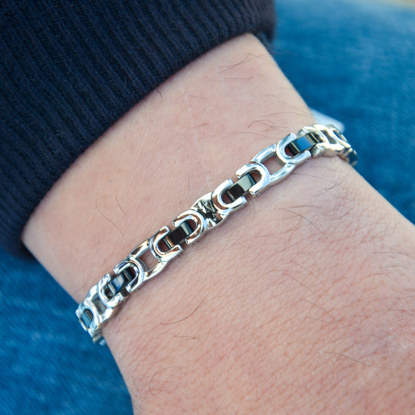 PULSEIRA MASERATI 'ICONIC' AÇO 'JM425AVD98'