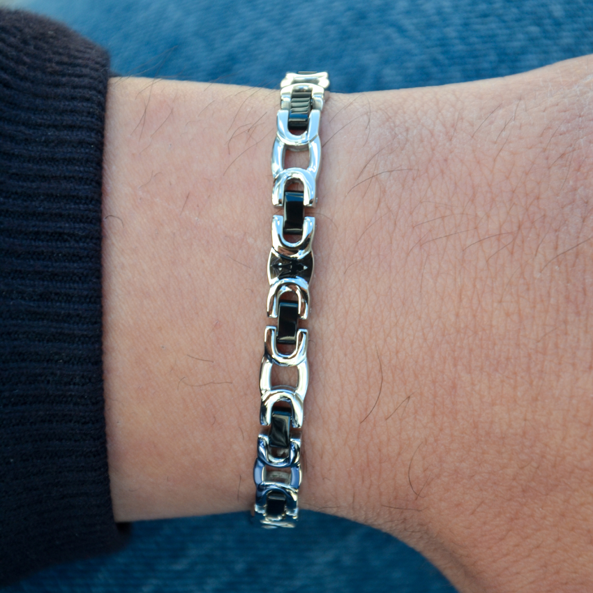 PULSEIRA MASERATI 'ICONIC' AÇO 'JM425AVD98'