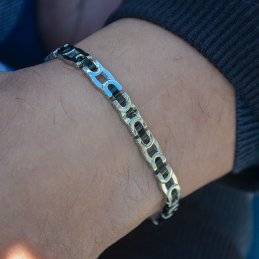 PULSEIRA MASERATI 'ICONIC' AÇO 'JM425AVD98'