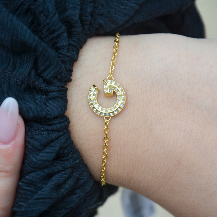 PULSEIRA GUESS 'G CRYSTAL' AÇO DOURADO 'JUBB05442JWYGS'