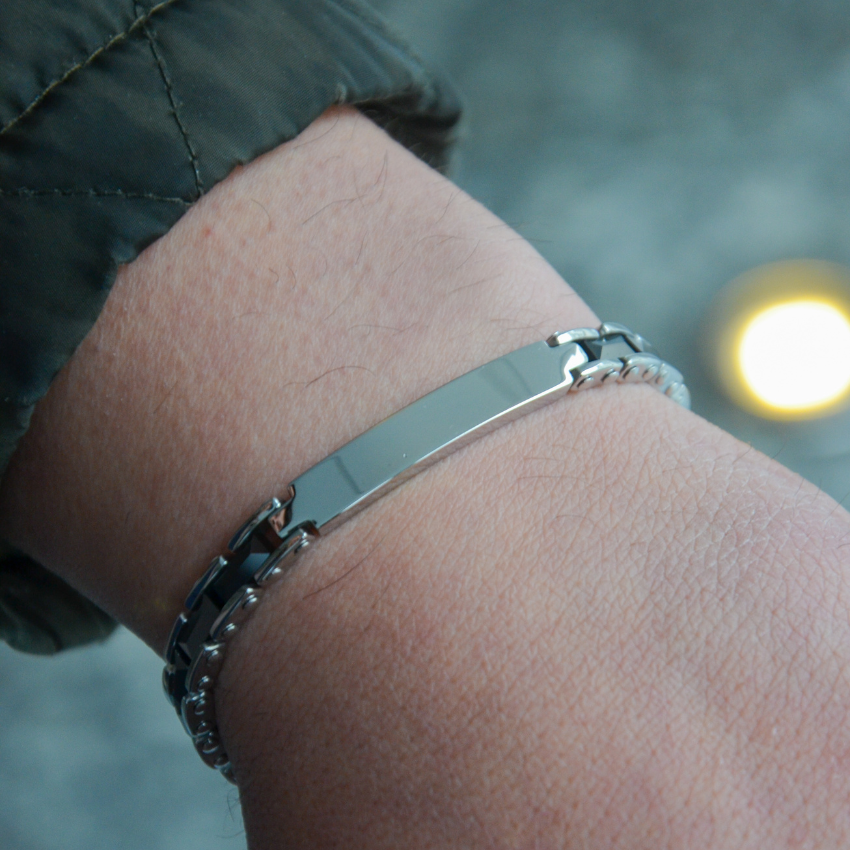 PULSEIRA 2JEWELS 'TYPE' AÇO PRATEADO E CERÂMICA '231309'