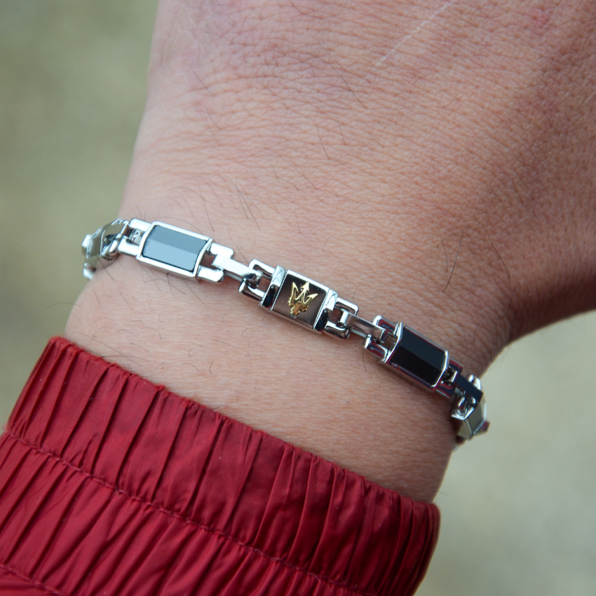PULSEIRA MASERATI 'CERAMIC' AÇO E CERÂMICA 'JM425ATZ69'