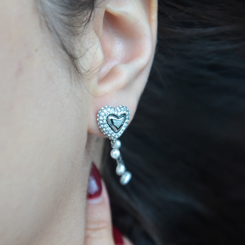 BRINCOS GUESS 'BELOVED' AÇO PRATEADO 'JUBE06008JWRHT-U'